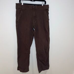 CAT Catterpillar Brown Canvas Men’s Pants Size 34 X 30 Workwear Stretch